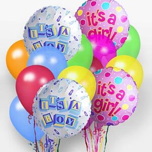 A Baby Girl Balloon Bunch
