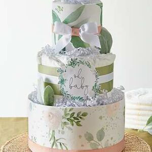 Floral Greenery Diaper Cake - FedEx